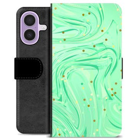 iPhone 17 Premium Flip Cover med Pung - Grøn Mynte
