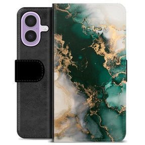 iPhone 17 Premium Flip Cover med Pung - Jade Marmor