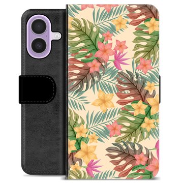 iPhone 17 Premium Flip Cover med Pung - Lyserøde Blomster