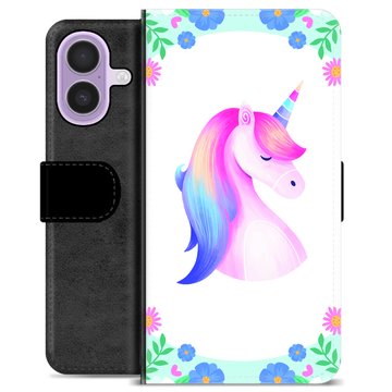 iPhone 17 Premium Flip Cover med Pung - Enhjørning