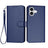iPhone 17 Premium Wallet-etui med rem - kulfiberstruktur - Kulstofblå