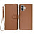 iPhone 17 Premium Wallet-etui med rem - kulfiberstruktur - Kulstofkaffe