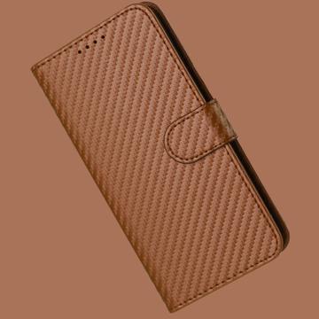 iPhone 17 Premium Wallet-etui med rem - kulfiberstruktur - Kulstofkaffe