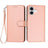 iPhone 17 Premium Wallet-etui med rem - kulfiberstruktur - Kulstoflyserød