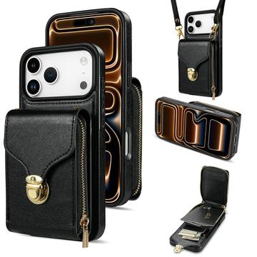 iPhone 17 Pro Alt-i-et cover med pung og rem - Sort