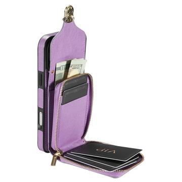 iPhone 17 Pro Alt-i-et cover med pung og rem - Lilla
