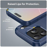 iPhone 17 Pro Børstet TPU Cover - Karbonfiber - blå