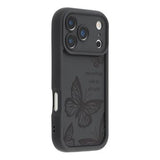 iPhone 17 Pro TPU-cover med Sommerfugleprint - Sort