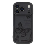 iPhone 17 Pro TPU-cover med Sommerfugleprint - Sort