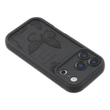iPhone 17 Pro TPU-cover med Sommerfugleprint - Sort