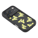iPhone 17 Pro TPU-cover med Sommerfugleprint - Gul / Sort