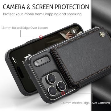iPhone 17 Pro Caseme C22-etui RFID-kortpung - Sort