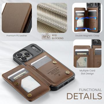 iPhone 17 Pro Caseme C22-etui RFID-kortpung - brun