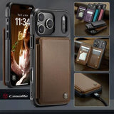 iPhone 17 Pro Caseme C22-etui RFID-kortpung - brun