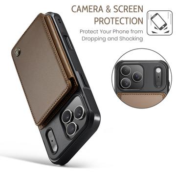 iPhone 17 Pro Caseme C22-etui RFID-kortpung - brun