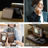 iPhone 17 Pro Caseme C22-etui RFID-kortpung - brun