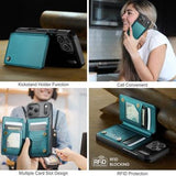 iPhone 17 Pro Caseme C22-etui RFID-kortpung - grøn