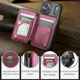 iPhone 17 Pro Caseme C22-etui RFID-kortpung - rød