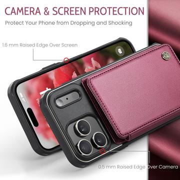 iPhone 17 Pro Caseme C22-etui RFID-kortpung - rød