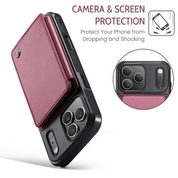 iPhone 17 Pro Caseme C22-etui RFID-kortpung - rød