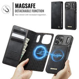 iPhone 17 Pro Caseme C49 2-i-1 aftagelig pungetui - MagSafe-kompatibel, RFID - Sort