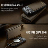 iPhone 17 Pro Caseme C49 2-i-1 aftagelig pungetui - MagSafe-kompatibel, RFID - Kaffe