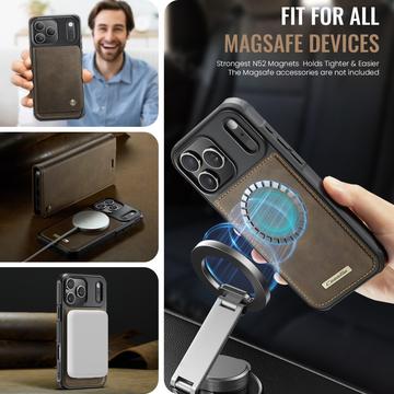 iPhone 17 Pro Caseme C49 2-i-1 aftagelig pungetui - MagSafe-kompatibel, RFID - Kaffe
