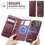 iPhone 17 Pro Caseme C49 2-i-1 aftagelig pungetui - MagSafe-kompatibel, RFID - Rød