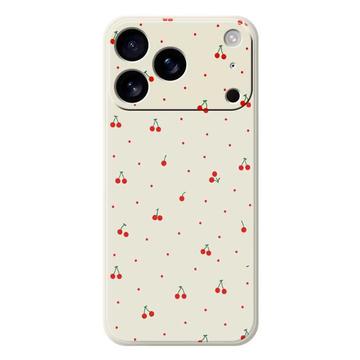 iPhone 17 Pro TPU-cover med kirsebærmønster - Beige