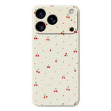 iPhone 17 Pro TPU-cover med kirsebærmønster - Beige