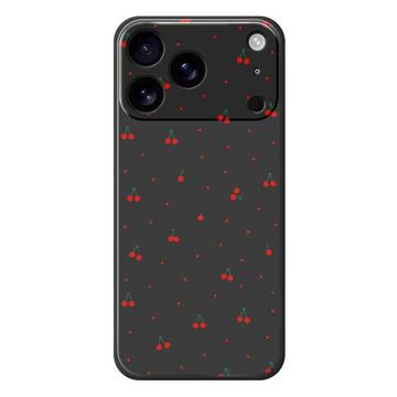 iPhone 17 Pro TPU-cover med kirsebærmønster - sort