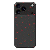 iPhone 17 Pro TPU-cover med kirsebærmønster - sort