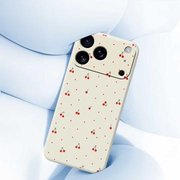 iPhone 17 Pro TPU-cover med kirsebærmønster - sort