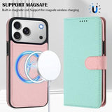 iPhone 17 Pro aftageligt pungetui med MagSafe, RFID-beskyttelse og håndrem - Mynte / Pink