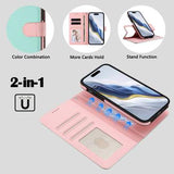 iPhone 17 Pro aftageligt pungetui med MagSafe, RFID-beskyttelse og håndrem - Mynte / Pink