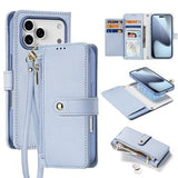 iPhone 17 Pro Dux Ducis Lawa Pung læderetui m. magnetisk cover - babyblå