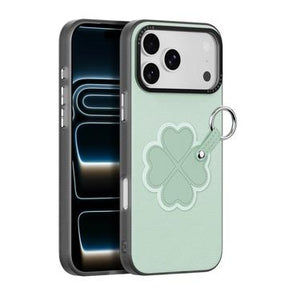 iPhone 17 Pro Dux Ducis Luvy cover med fingerring/håndrem - Grøn / Kløver