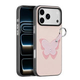 iPhone 17 Pro Dux Ducis Luvy cover med fingerring/håndrem - lyserød / sommerfugl