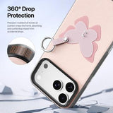 iPhone 17 Pro Dux Ducis Luvy cover med fingerring/håndrem - lyserød / sommerfugl