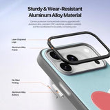 iPhone 17 Pro Dux Ducis Luvy cover med fingerring/håndrem - himmelblå / hjerte
