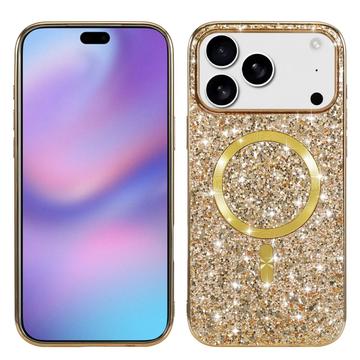 iPhone 17 Pro Galvaniseret glitter cover - MagSafe-kompatibel - Guld