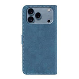 iPhone 17 Pro Elegant retro-pungetui med roterende kortholder - Blå