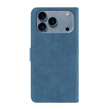 iPhone 17 Pro Elegant retro-pungetui med roterende kortholder - Blå