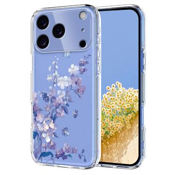 iPhone 17 Pro TPU-cover med blomstermønster - Lilla