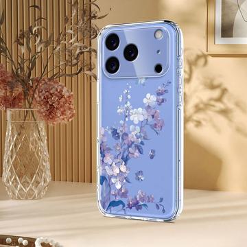 iPhone 17 Pro TPU-cover med blomstermønster - Lilla