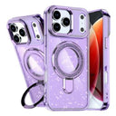 iPhone 17 Pro Glitter Hybrid cover med kickstand - MagSafe-kompatibel - Lilla