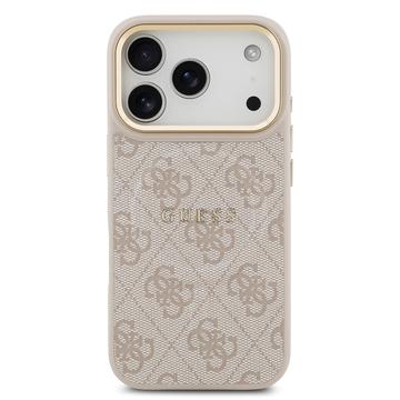 iPhone 17 Pro Guess 4G Gold Frame Cover - MagSafe-kompatibelt - lyserødt