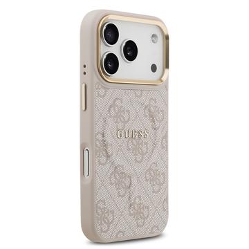 iPhone 17 Pro Guess 4G Gold Frame Cover - MagSafe-kompatibelt - lyserødt