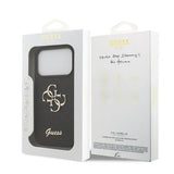 iPhone 17 Pro Guess Fixed Glitter 4G Metal Logo Cover - Sort