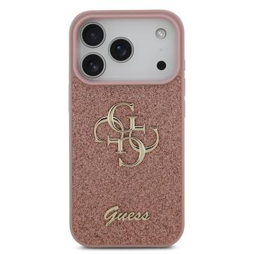 iPhone 17 Pro Guess Fixed Glitter 4G Metal Logo Cover - Pink